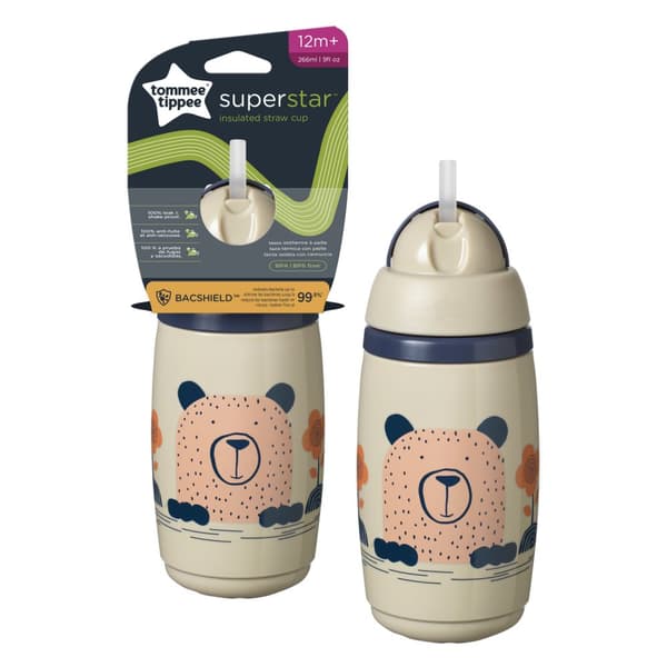 TOMMEE TIPPEE Insulated Straw 266ml, 12m+, grey, 447824