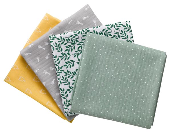 VULLI colored swaddles set SOPHIE LA GIRAFE, 4 pcs. 70x70 cm, 850800