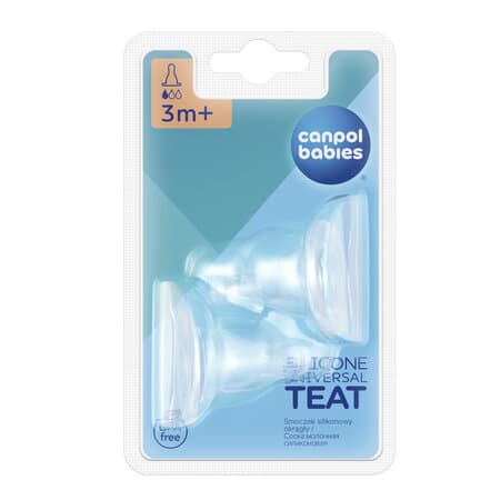 CANPOL BABIES teat silicone slow 3m+, 2pcs., 18/115