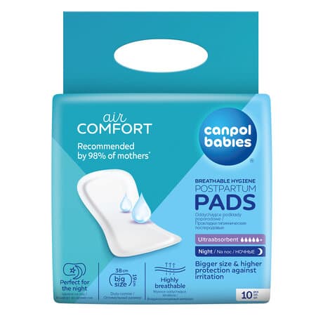 CANPOL BABIES Breathable Hygiene Postpartum Pads Night  10 pcs78/001