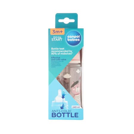 Canpol babies Anti-colic Wide Neck Bottle 240ml PP Easy Start BONJOUR PARIS