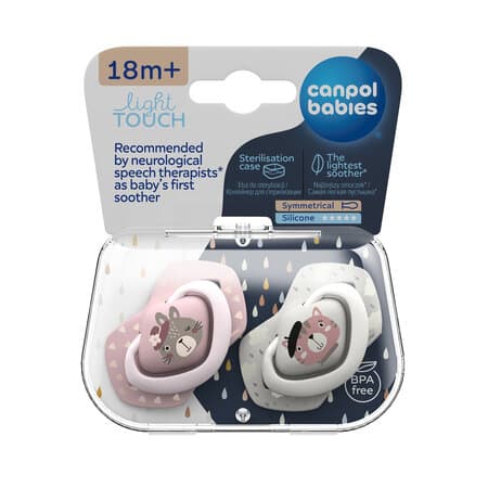 CANPOL BABIES silicone symmetrical soothers BONJOUR PARIS, 18m+,2 pcs,  22/649_pin