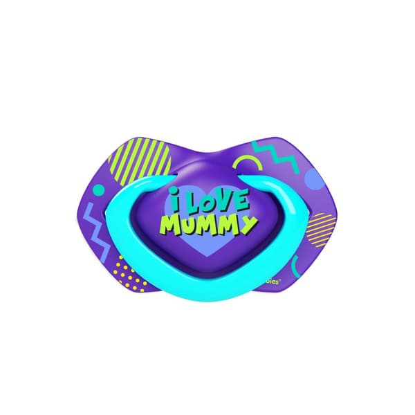 CANPOL BABIES silicone symmetrical soothers NEON LOVE, 18m+, 2 pcs, 22/654_blu
