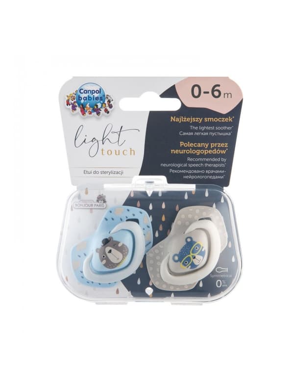 CANPOL BABIES silicone symmetrical soothers BONJOUR PARIS, 0-6m, 2 pcs, 22/647_blu