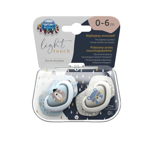 CANPOL BABIES silicone symmetrical soothers BONJOUR PARIS, 0-6m, 2 pcs, 22/647_blu