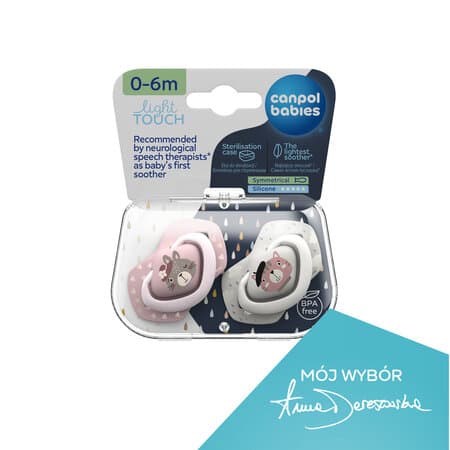 CANPOL BABIES silicone symmetrical soothers BONJOUR PARIS, 0-6m, 2 pcs, 22/647_pin