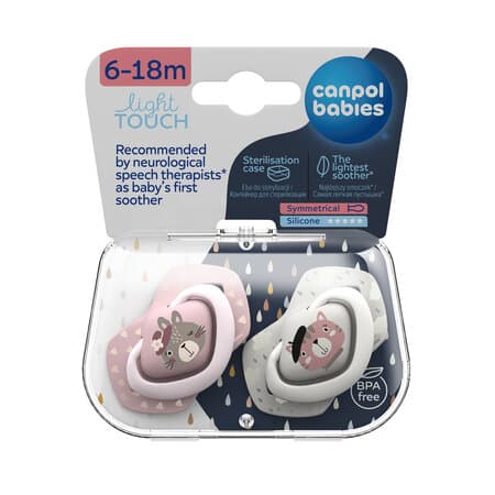 CANPOL BABIES silicone symmetrical soothers BONJOUR PARIS, 6-18m, 2 pcs,  22/648_pin