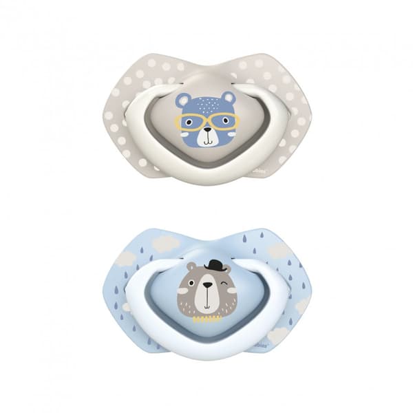 CANPOL BABIES silicone symmetrical soothers BONJOUR PARIS, 18m+, 2 pcs, 22/649_blu