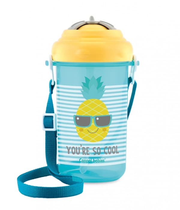 CANPOL BABIES cup with flip-top silicone straw So Cool!, 400 ml, 4/102_yel