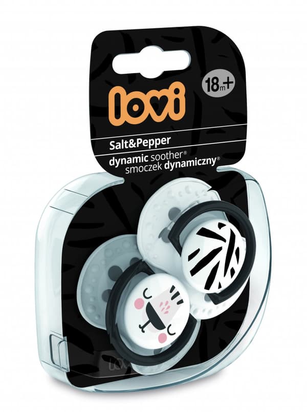 LOVI silicone dynamic soother Salt&Pepper, 18m+, 2 pcs, 22/880