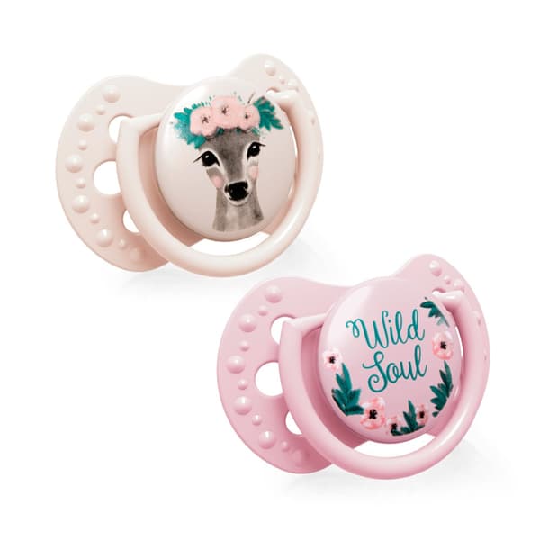 LOVI Wild Soul Girl Silicone Dynamic Soother 0-2m, 2 pcs, 22/881girl