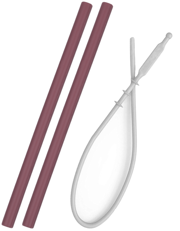 MINIKOIOI weighted straw cleaning brush set FLEXI, 2 vnt., Velvet Rose, 101110006