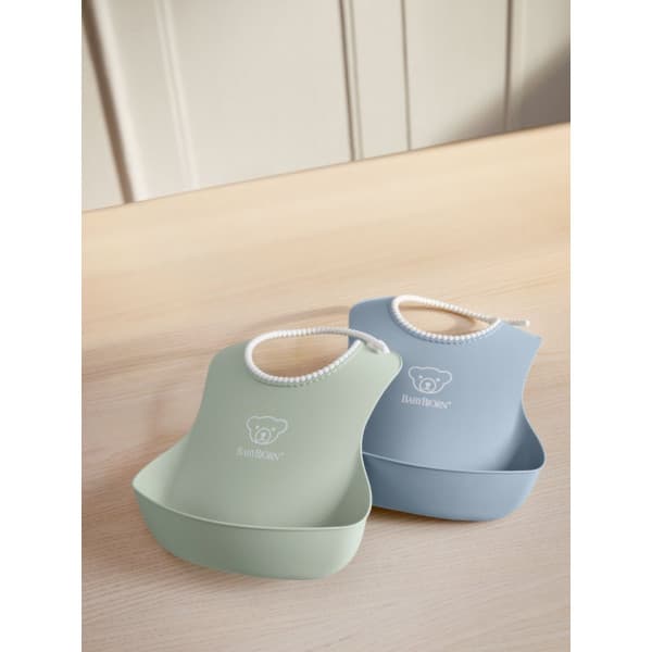BabyBjörn Baby Bib -ruokalappu, 2 kpl, Powder Green / Powder Blue