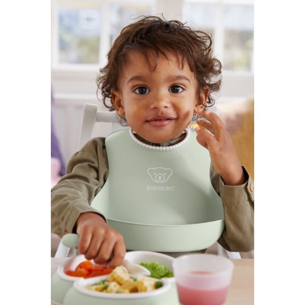BabyBjörn Baby Bib -madlappen, 2 stk, Grå / Pulvergrøn