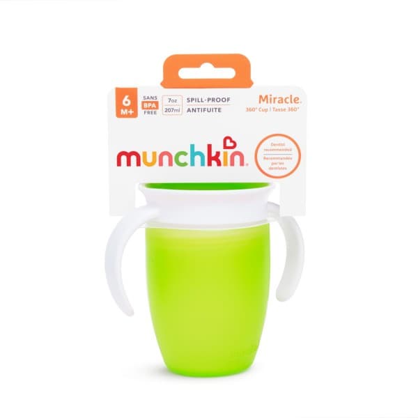 MUNCHKIN Trainer Cup, Miracle 360, Green,  6m+, 207 ml, 90103
