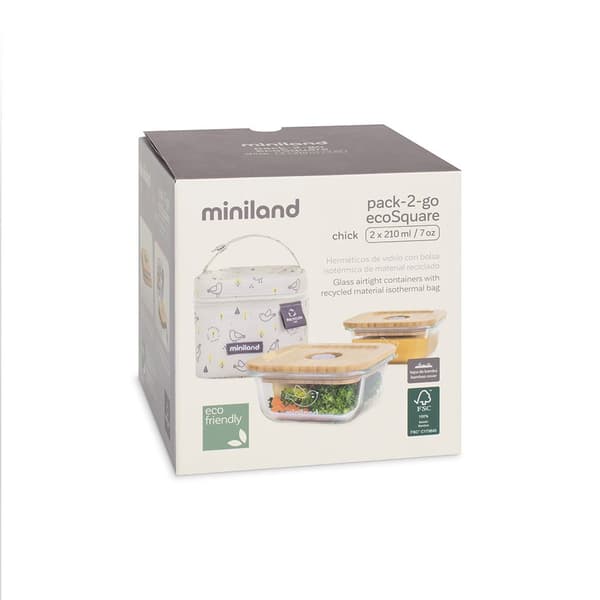 Miniland Pack 2 Go Ecosquare Chick Konttisarja Beige