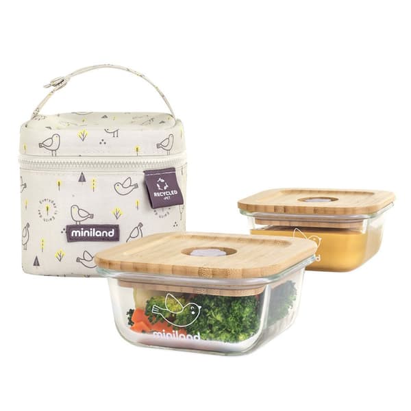 Miniland Pack 2 Go Ecosquare Chick Konttisarja Beige