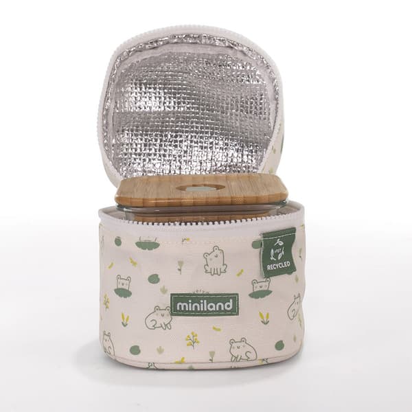 Miniland Pack 2 Go Ecosquare Frog Containersæt Beige