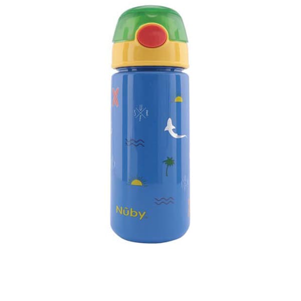 MUG with button and soft straw #surf blue 540 ml 1 u
