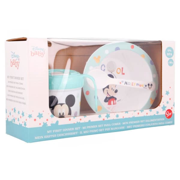 Disney Lasten Astiat Mickey 3 Kappaleita Monivärinen