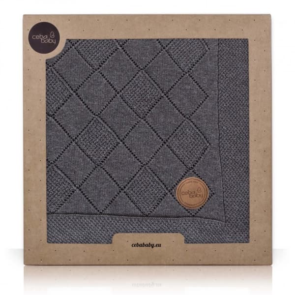 CEBA Knitted blanket 90x90cm Graphite