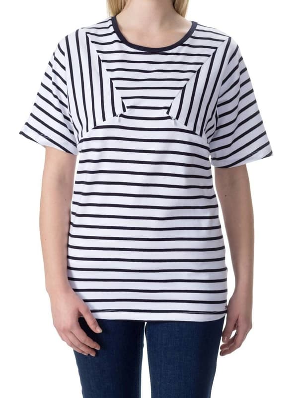 Randig amningsblus vit, gravidklänning