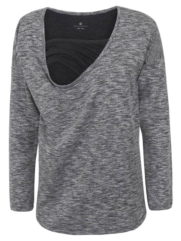 Strikket ammebluse til kvinder, grå, Bellybuton Maternity