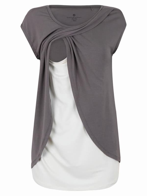 Naisten imetyspaita harmaa Bellybutton Maternity