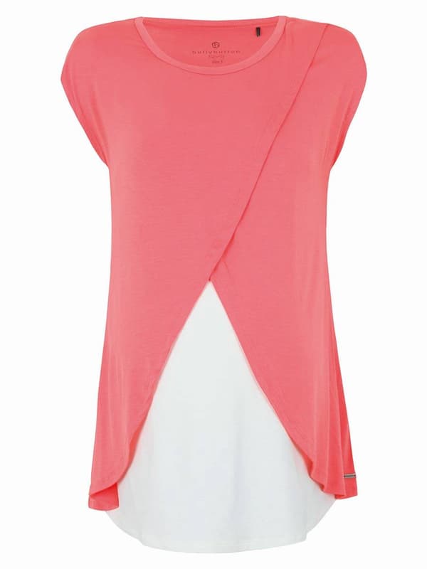 Damblus med amning, rosa, navelmönster, gravid