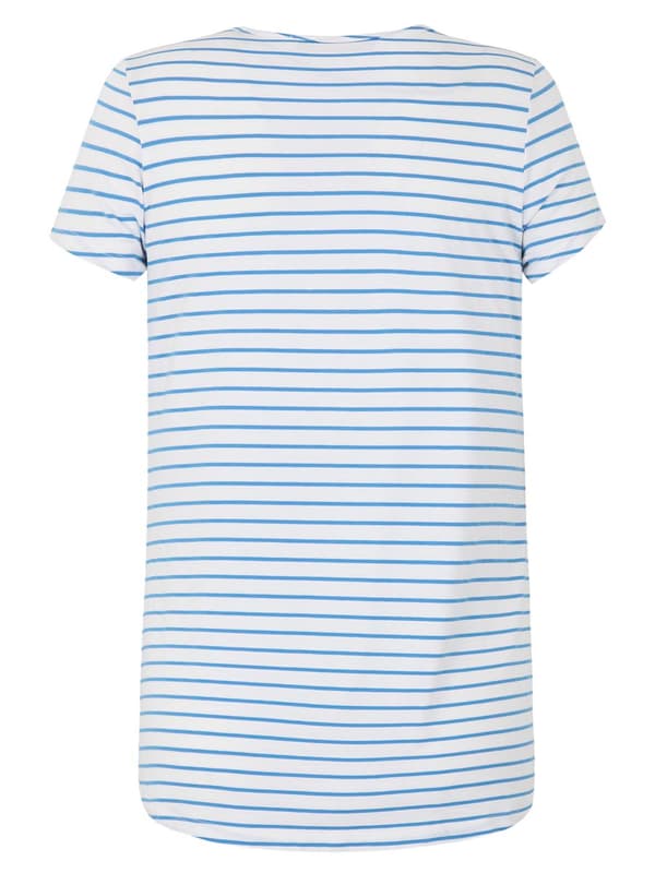 Blå amningsblus för kvinnor, navelnöt, gravid