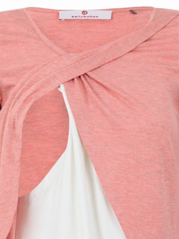 Bellybutton-äitiysnaisten pitkähihainen imetyspaita pinkki