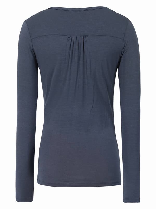 Dame graviditetsbluse marineblå Navle Maternity