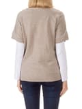Miniatyrbillede 4 af 5: Damebluse med korte ærmer, beige navle, graviditet