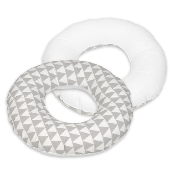 Kudde Munk - White/Grey Triangles - White