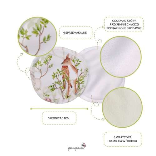 Amningsskydd bambu + coolmax, 2 st, Vilda katter