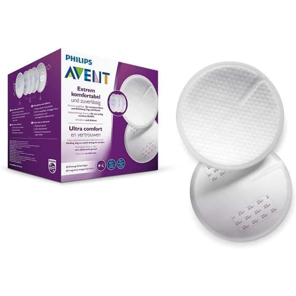Philips Avent 60 engångsnappade amningskuddar - dag och natt - SCF254/61