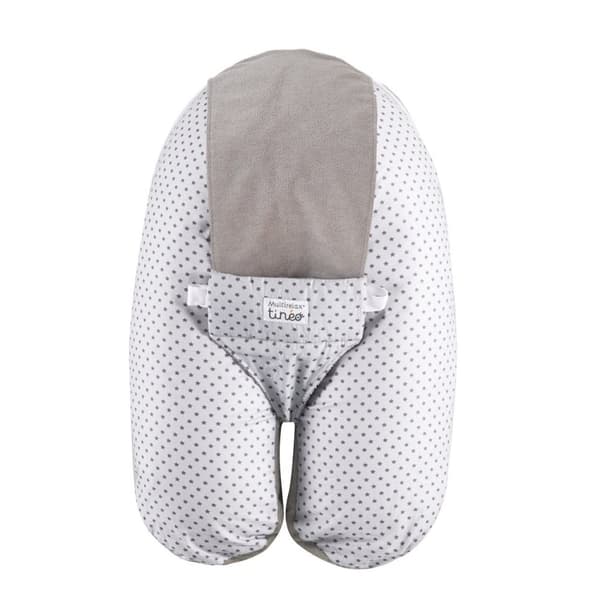 TINEO Multirelax Svamp Multifunktionell Graviditets- och Amningskudde - Avtagbart Överdrag - Tillverkad i Frankrike - 78x44cm Grå