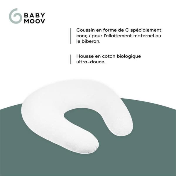 BABYMOOV B.LOVE Gravid- och amningskudde, Oeko-Tex och ekologiskt certifierad, mineralgrå