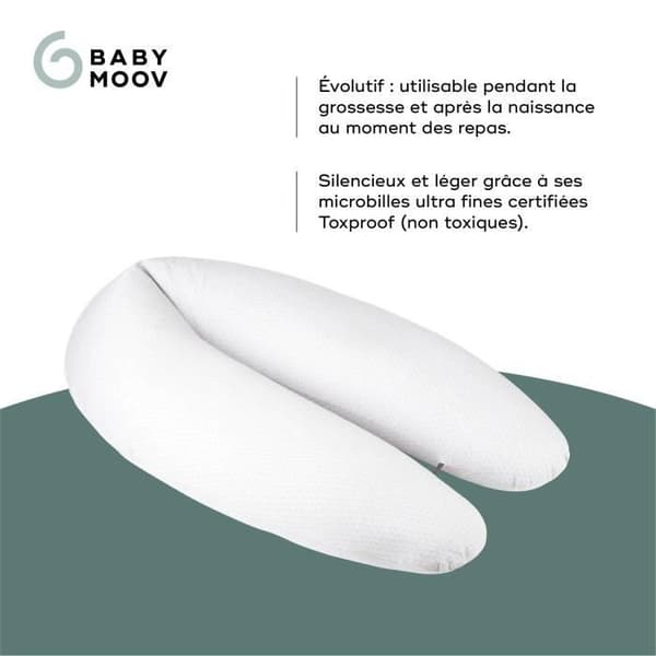 Babymoov B.LOVE Gravid- och amningskudde med ultrafin mikropärlfyllning - Tillverkad i Europa, Grå