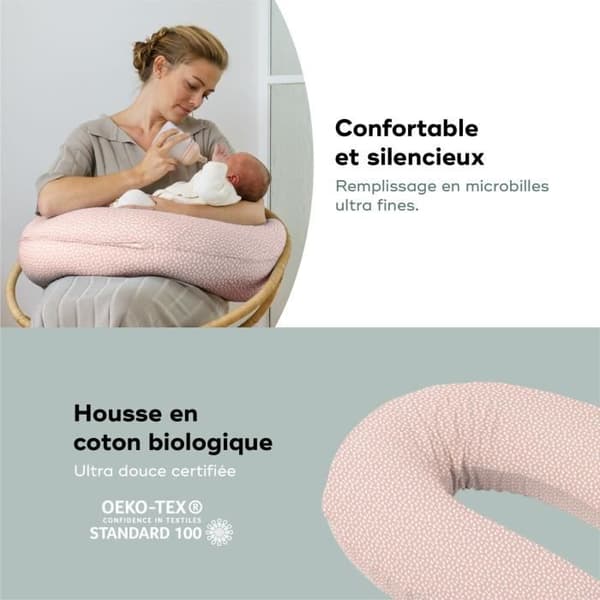doomoo Gravidkudde och Amningskudde Buddy, Ultra Comfort, Oeko-Tex-certifierad, Cloudy Pink