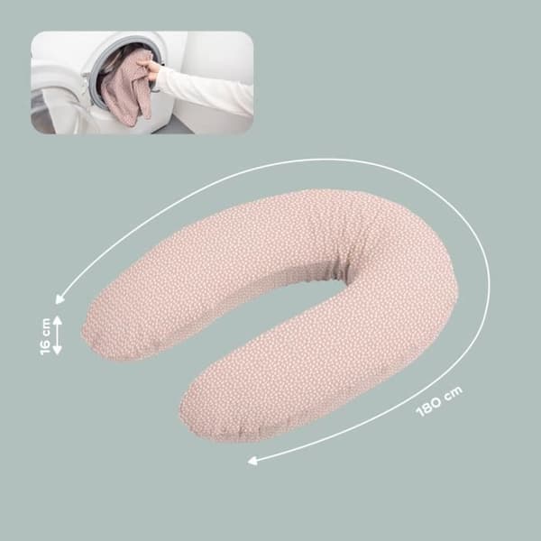 doomoo Gravidkudde och Amningskudde Buddy, Ultra Comfort, Oeko-Tex-certifierad, Cloudy Pink
