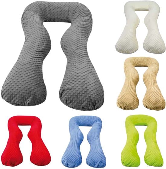 Amningskudde - Gravidkudde - 100% bomull - 235 cm - grå