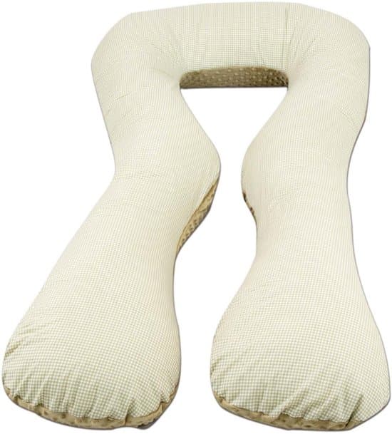 Äitiystyyny 100 % puuvillaa 300 cm beige ruutukuvioinen cappuccino