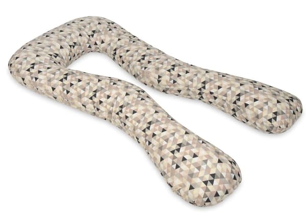 Amningskudde - Gravidkudde - stor - 100% bomull - beige trianglar