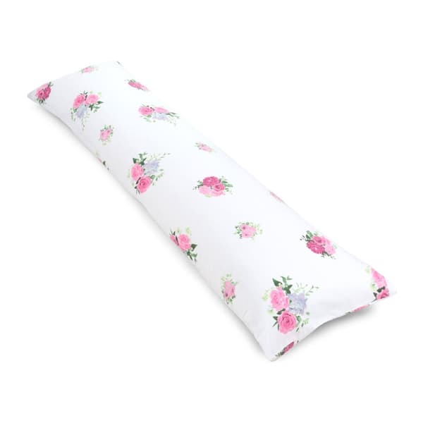 Side sleeper kudde med överdrag bomull 40 x 145 cm - komfort kudde sömn kudde side sleeper kropp kudde sidan sov kudde rosor