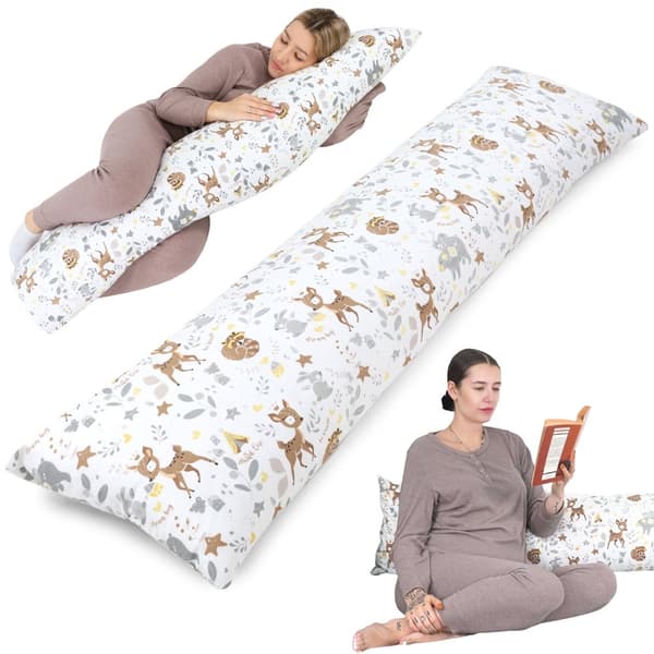 Side sleeper kudde med bomullsöverdrag 40 x 145 cm - komfort kudde side sleeper body kudde side sleeper rådjur