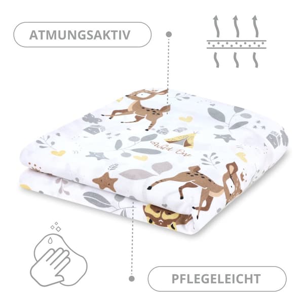 Sivuvuode tyynynpäällinen puuvillaa 40 x 145 cm - Tyynynpäällinen pitkänomaiselle tyynylle puuvillapeuraa