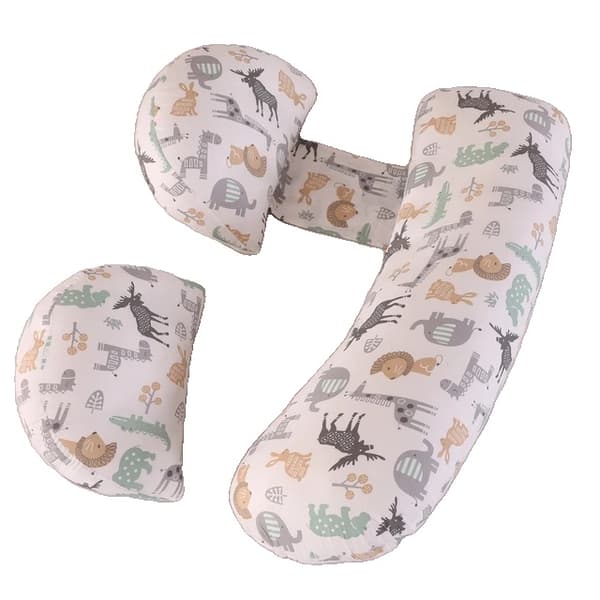 Gravidkudde, U-formad design, mjuka kuddar, En sammet khaki