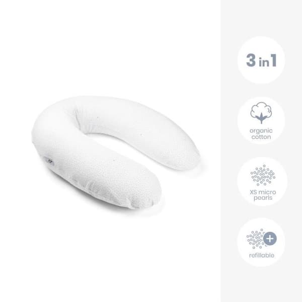doomoo Buddy Maternity och Amningskudde - Optimal komfort för mamma och baby, Silver Dots