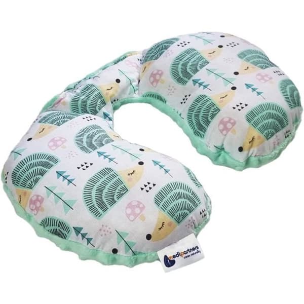 Medi Partners cervikal stödkudde för barn Baby nackkudde för resor (Hedgehog Mint och Minky Minky)